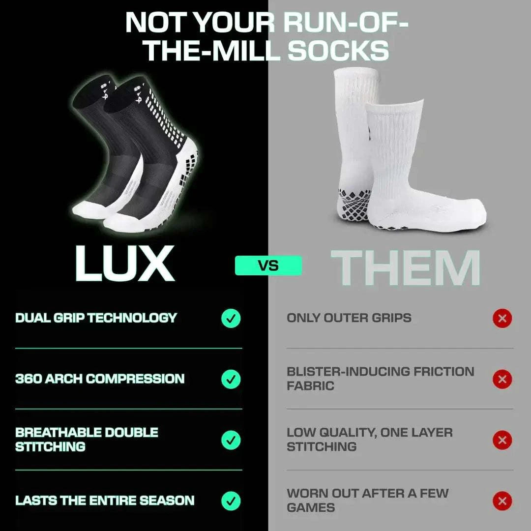 Breathable and durable football socks for men in action on the field