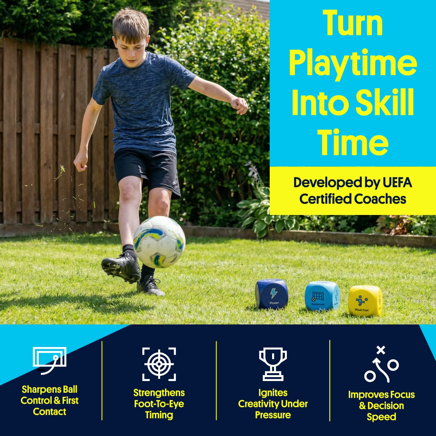 Open Goaaal® Fodbold Træningsterninger | 216-Drill Coaching System