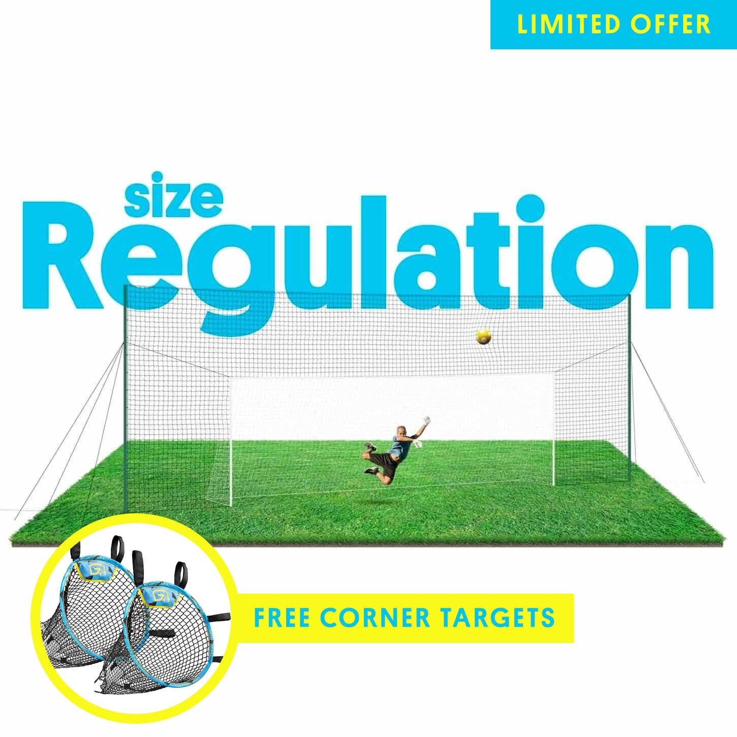 3-in-1 Football Goal (Regulation) + FREE Corner Targets