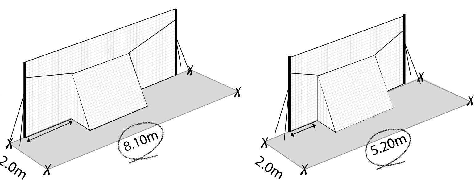 Football goal for backyard use on grass surface