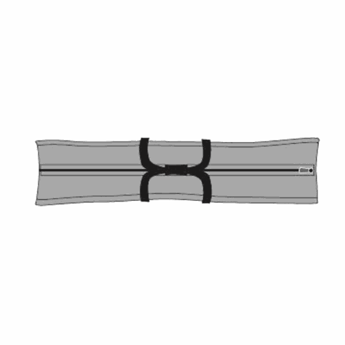 Gray Part T carry bag for soccer goal replacement parts with black straps and zipper closure