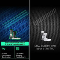 Close-up of reinforced heel and toe area on men's football socks