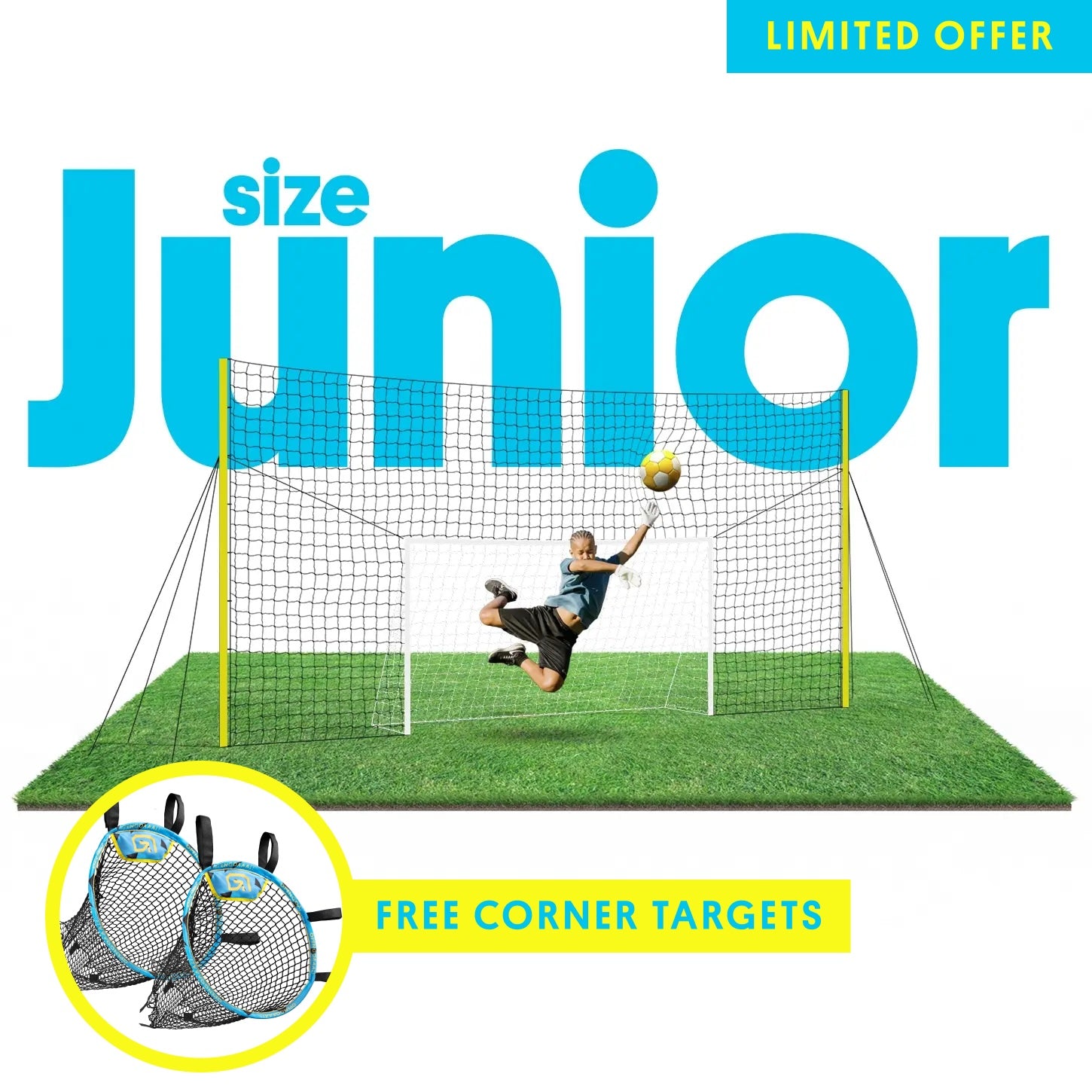 3-in-1 Football Goal (Junior) + FREE Corner Targets
