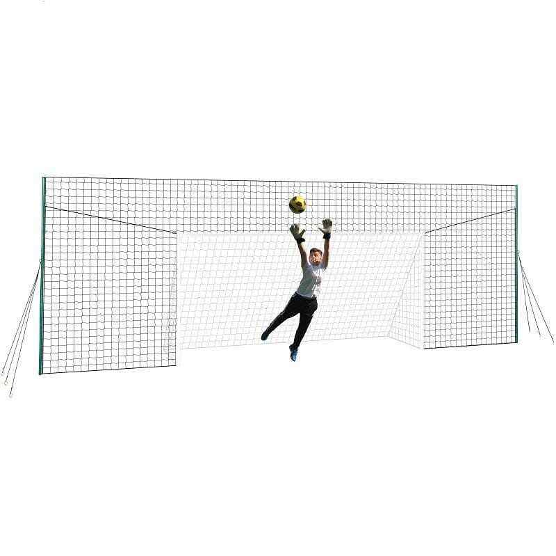 football goal for the garden with rebounder and ball-stop net