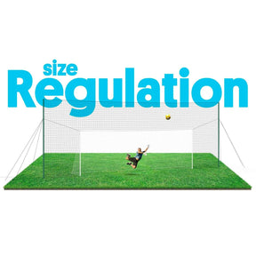 Full size regulation football goal with backstop net and rebounder for advanced training sessions