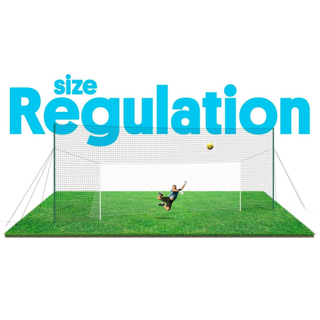 Full size regulation football goal with backstop net and rebounder for advanced training sessions