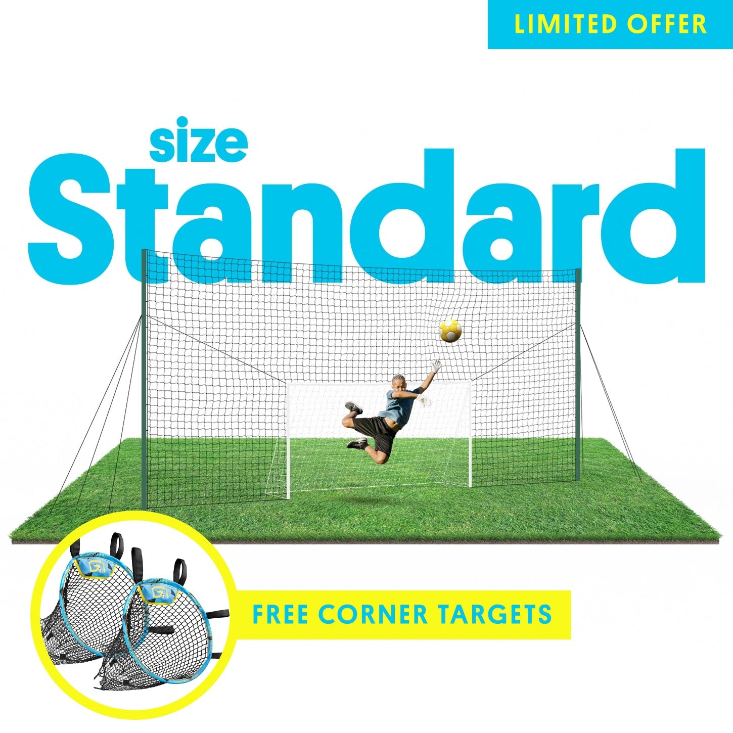 3-in-1 Football Goal (Standard) + FREE Corner Targets