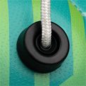 Football training ball close-up with rope attachment, green size 2 SenseBall.